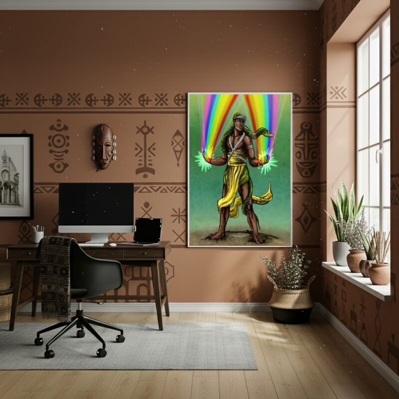 Quadro Decorativo Oxumaré -Orixá do Panteão Africano-70x50cm