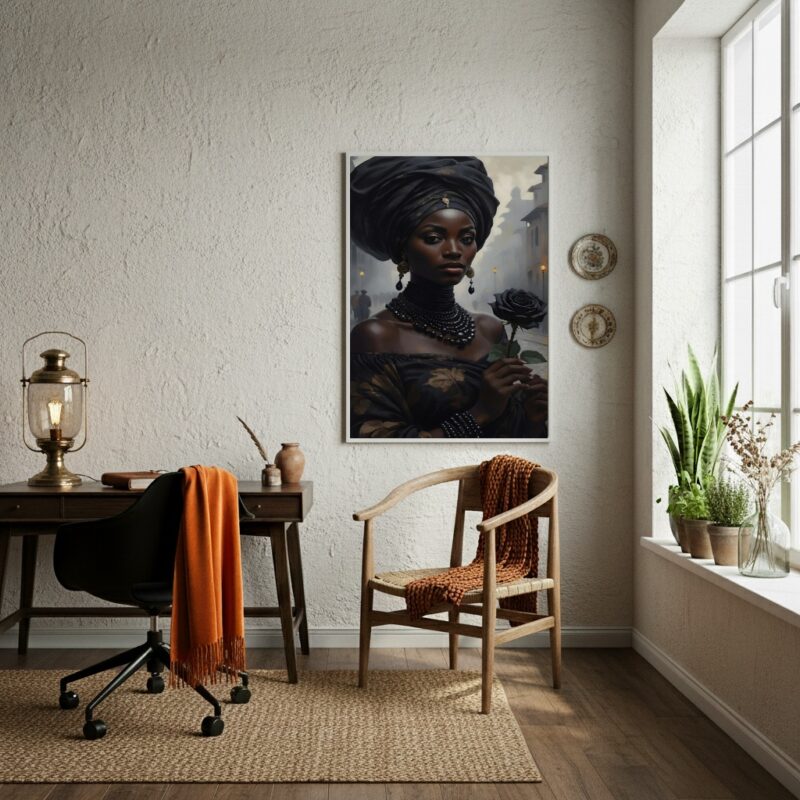 Quadro Decorativo Pombagira Rosa Negra - 70x50cm