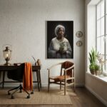 Quadro Decorativo Preta Velha Vestes Brancas - 70x50cm