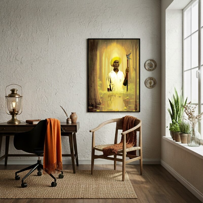 Quadro Decorativo Preto Velho - Entidade da Umbanda-70x50cm