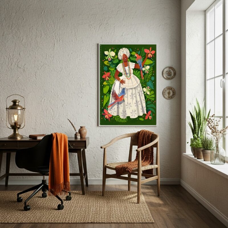 Quadro Decorativo Representação de uma Baiana - 70x50cm