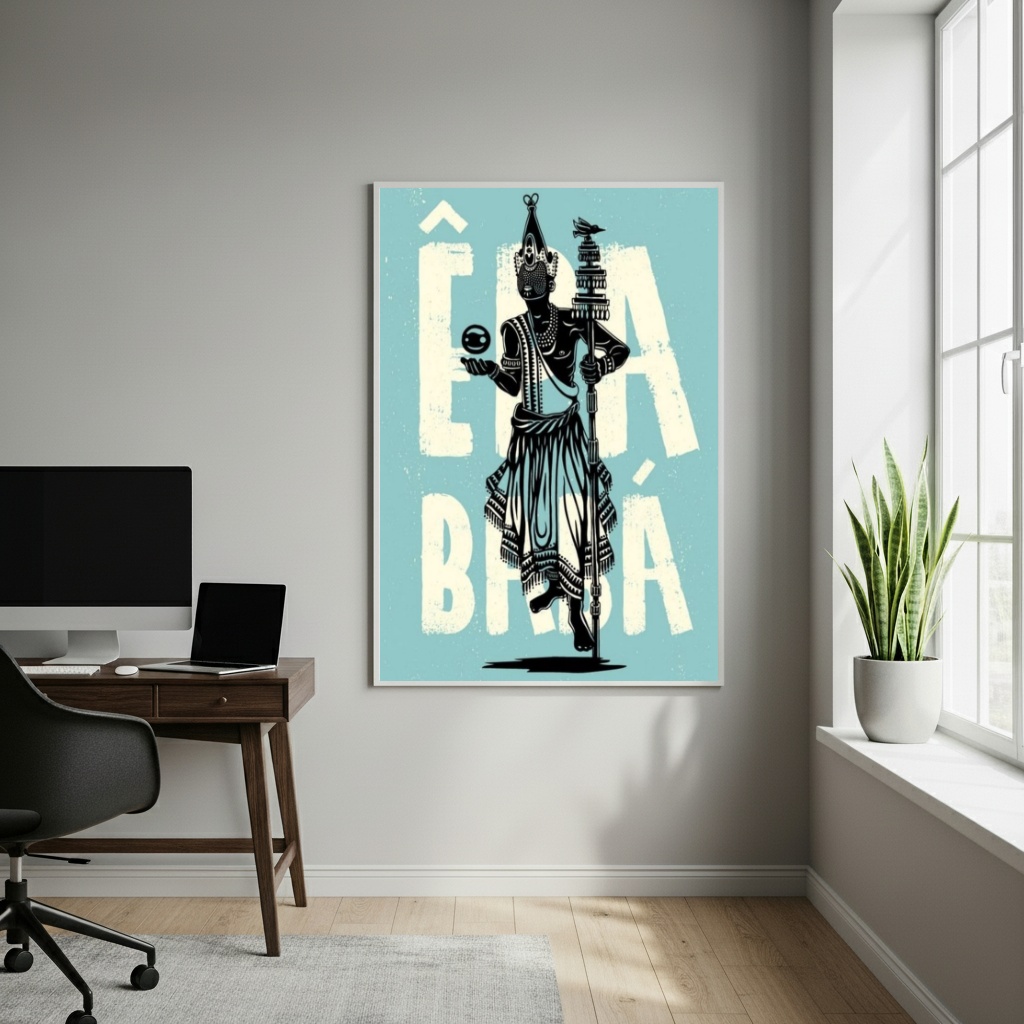 Quadro Decorativo Salve Oxalá! Orixá da Criação - 70x50cm