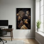 Quadro Decorativo Temático Africanos - 70x50cm