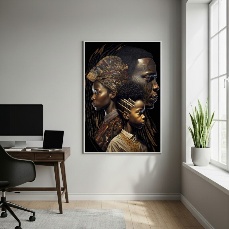 Quadro Decorativo Temático Africanos - 70x50cm