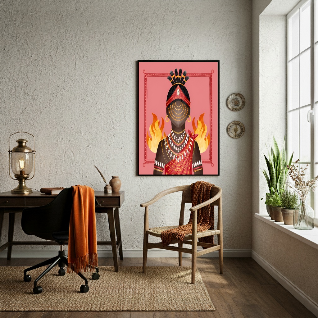Quadro Decorativo Xangô - Orixá da Justiça e do Fogo-70x50cm
