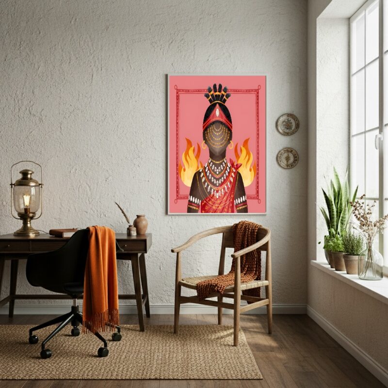 Quadro Decorativo Xangô - Orixá da Justiça e do Fogo-70x50cm