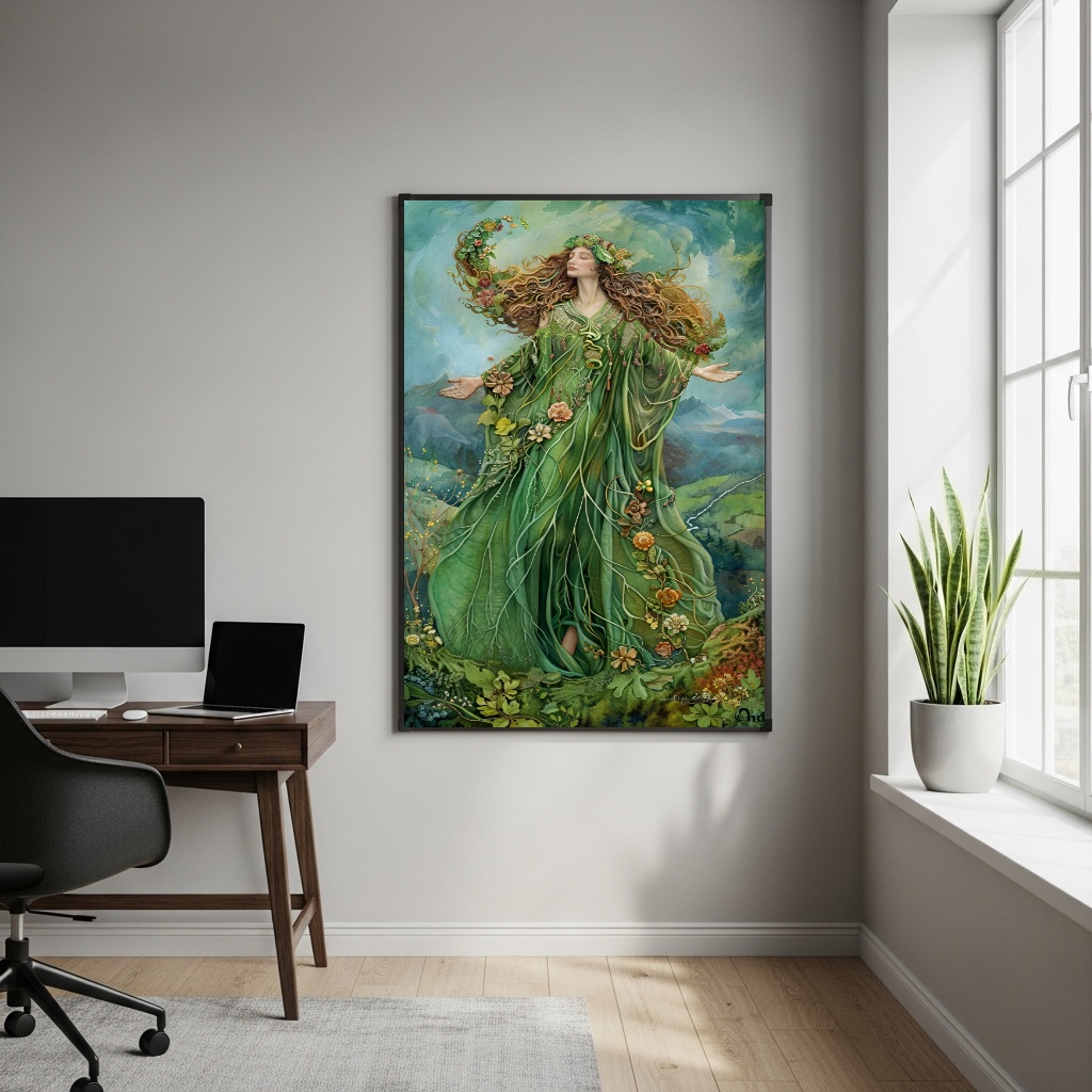 Quadro Deusa Gaia A Personificação da Terra-70x50cm