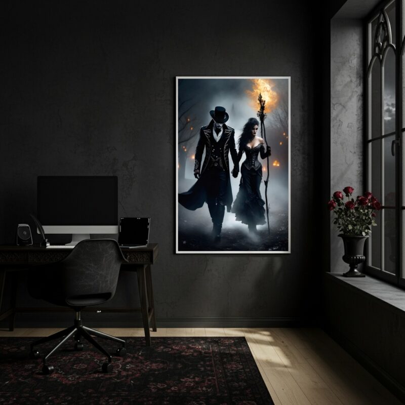 Quadro Exu e Pomba Gira Entidades Espirituais - 70x50cm