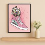 Quadro Feminino Fashion Tênis Flores