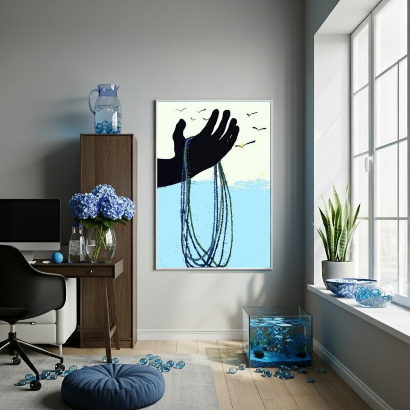 Quadro Iemanjá - Protetora das Águas Salgadas - 70x50cm