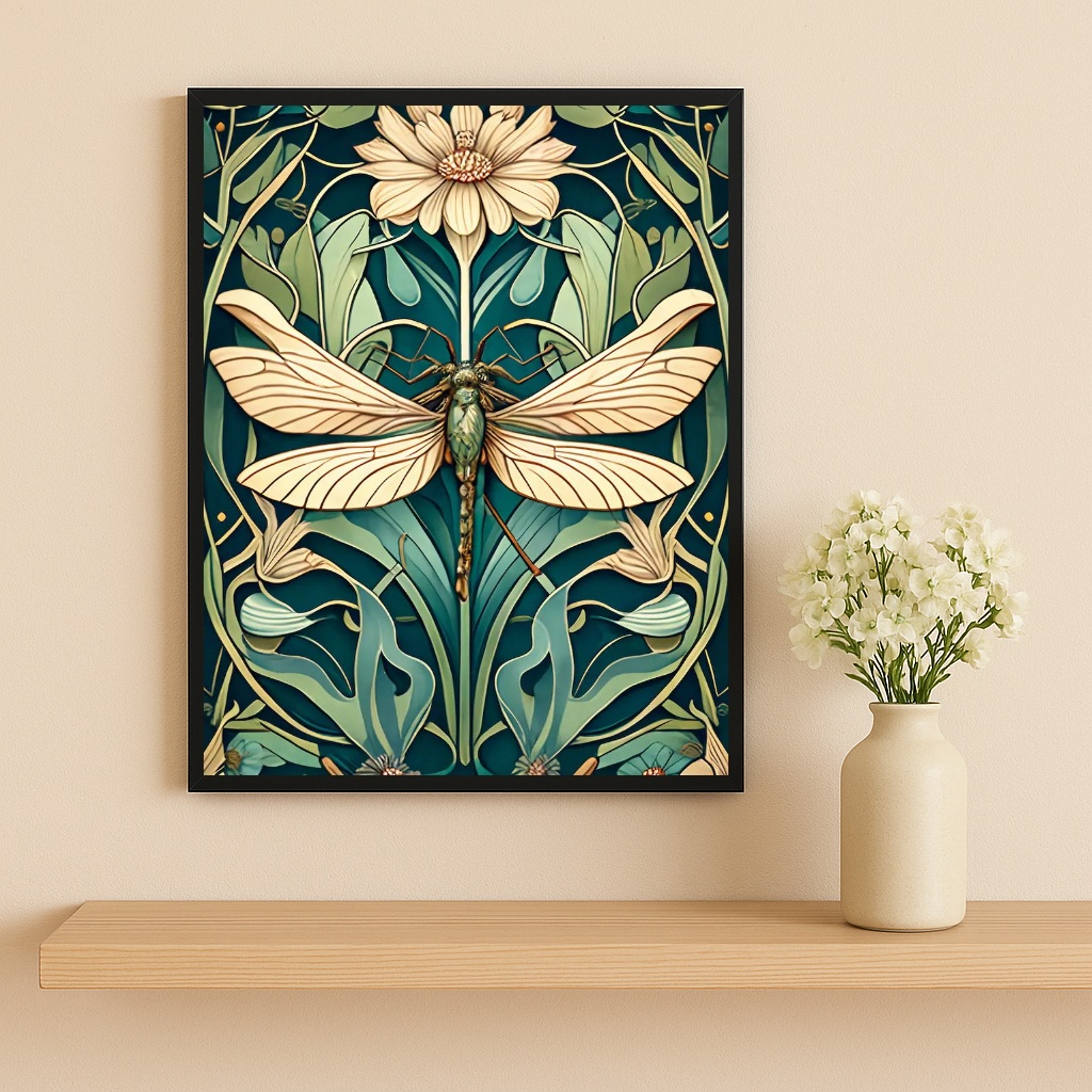Quadro Libélula Art Deco Nouveau