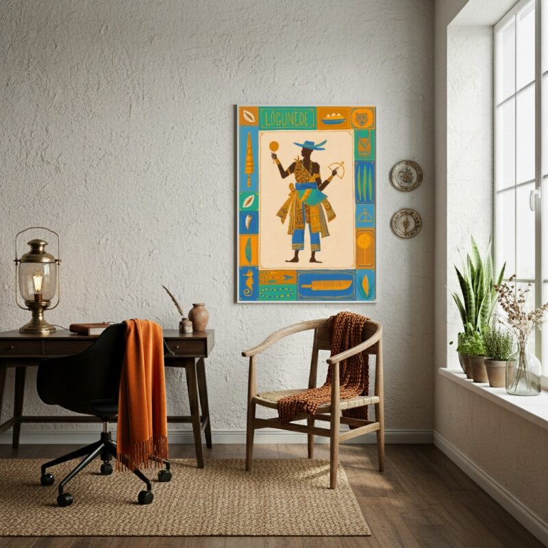 Quadro Logunedé - Orixá da Riqueza e da Fartura - 70x50cm