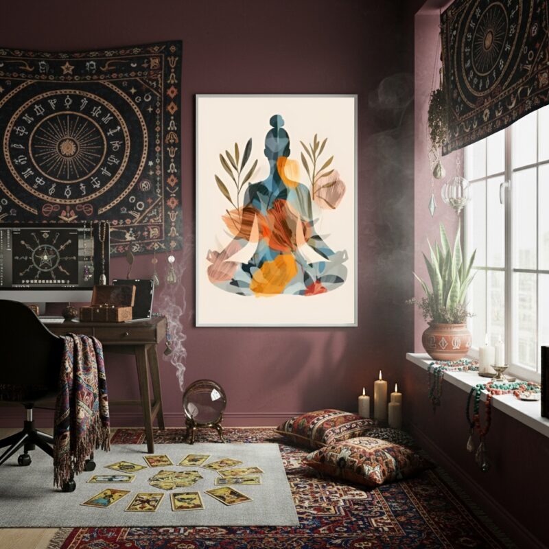 Quadro Meditação Busca por Autoconhecimento - 70x50cm