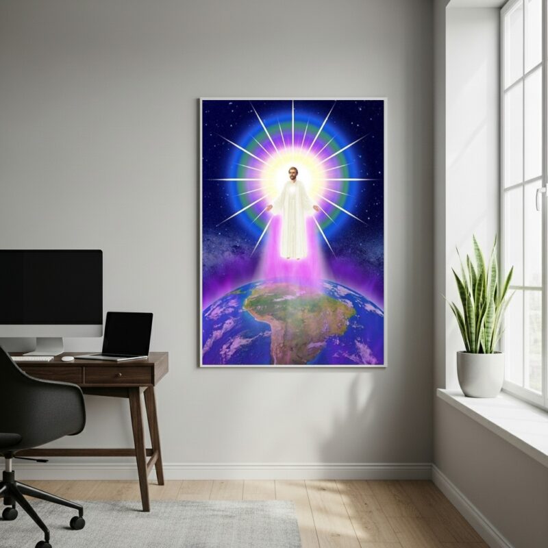 Quadro Mudar o Mundo com A Chama Violeta - 70x50cm