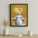 Quadro Nossa Senhora e o Divino Espirito Santo - Ouro