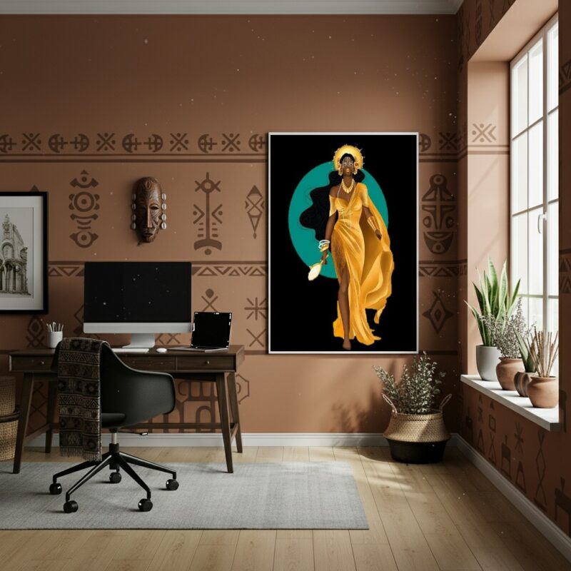 Quadro Oxum - Orixá da Beleza e da Prosperidade - 70x50cm