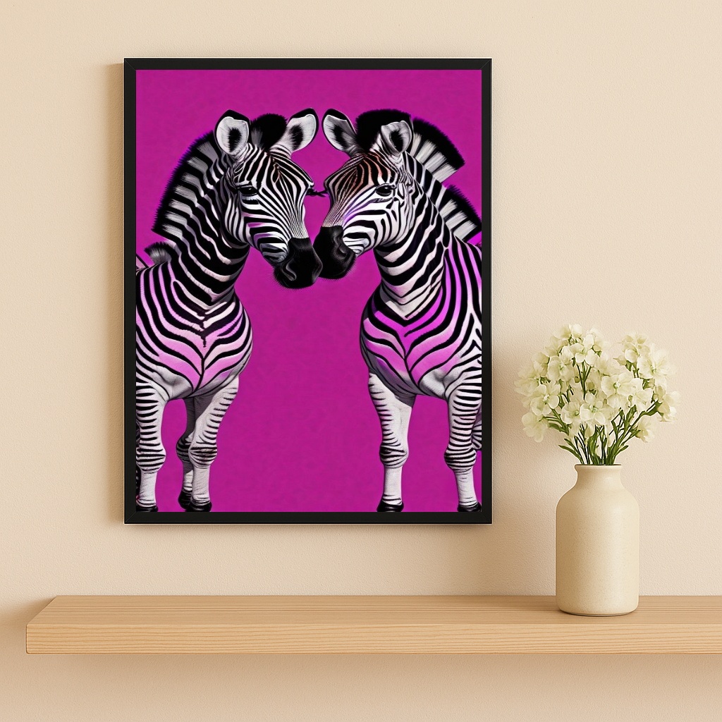 Quadro POP ART - Zebras Roxas