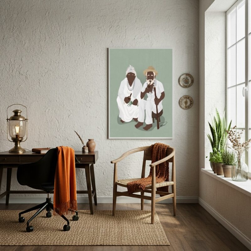 Quadro Pretos Velhos - Entidades Espirituais - 70x50cm