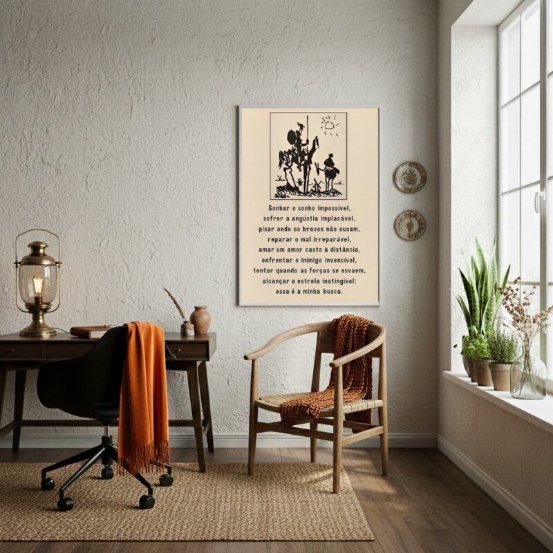 Quadro Representação do Personagem Dom Quixote - 70x50cm