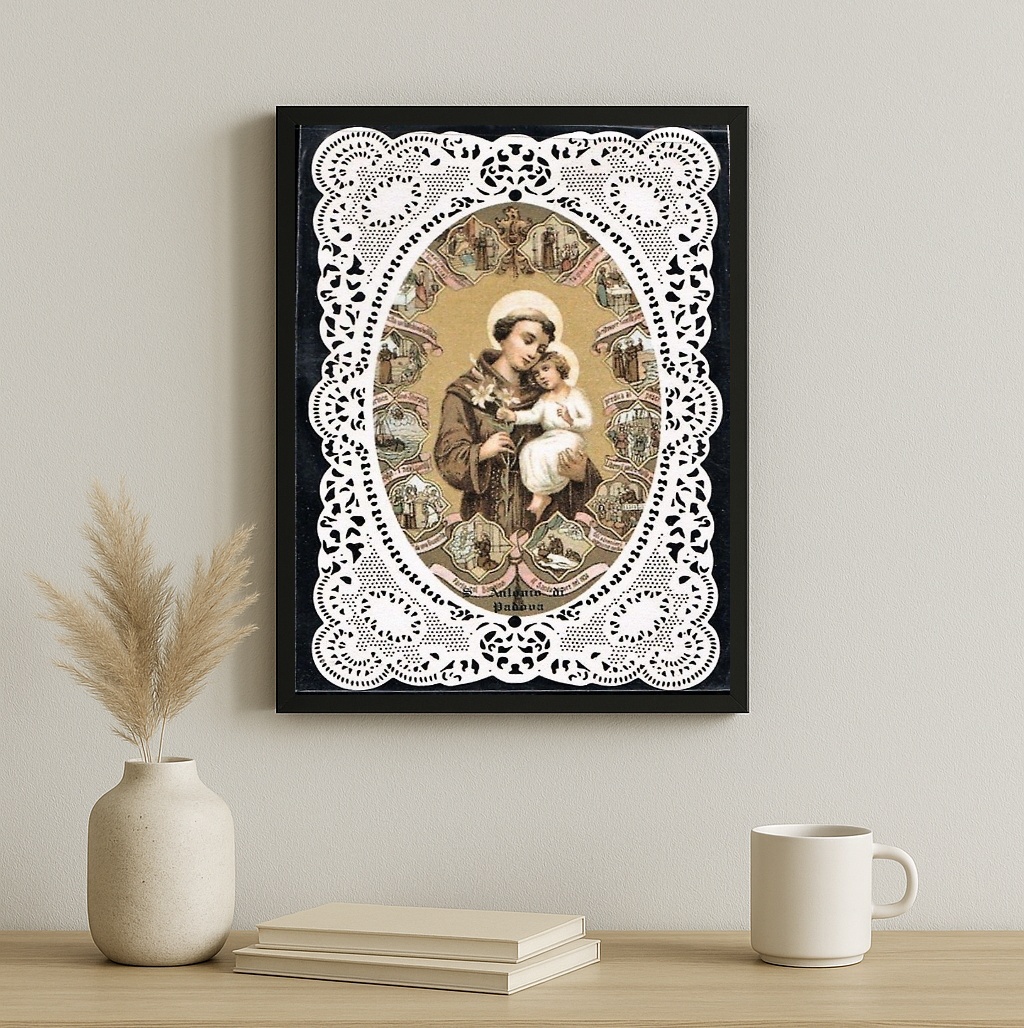 Quadro Santo Antônio Vintage - Renda