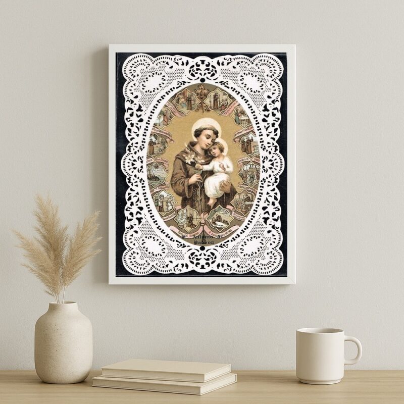 Quadro Santo Antônio Vintage - Renda