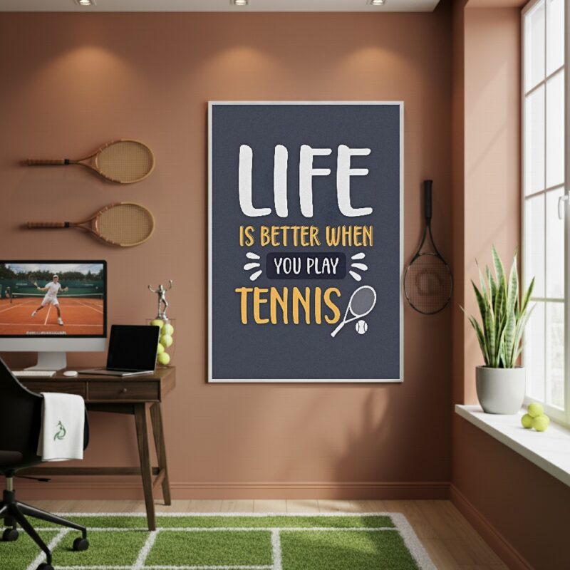 Quadro Decorativo A Vida É Melhor Com Tênis-70x50cm