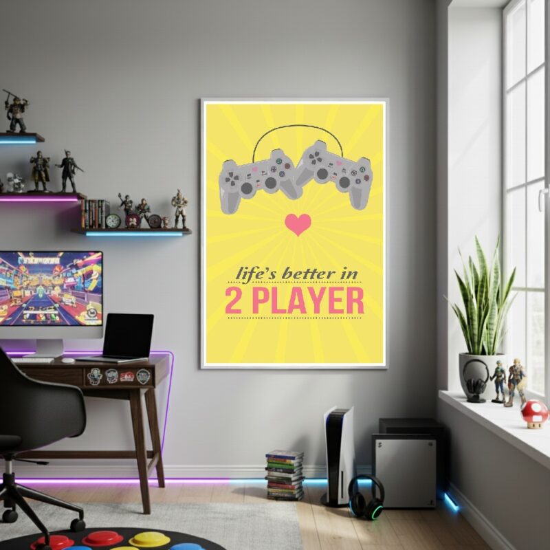 Quadro Decorativo A Vida É Melhor De Dois-70x50cm