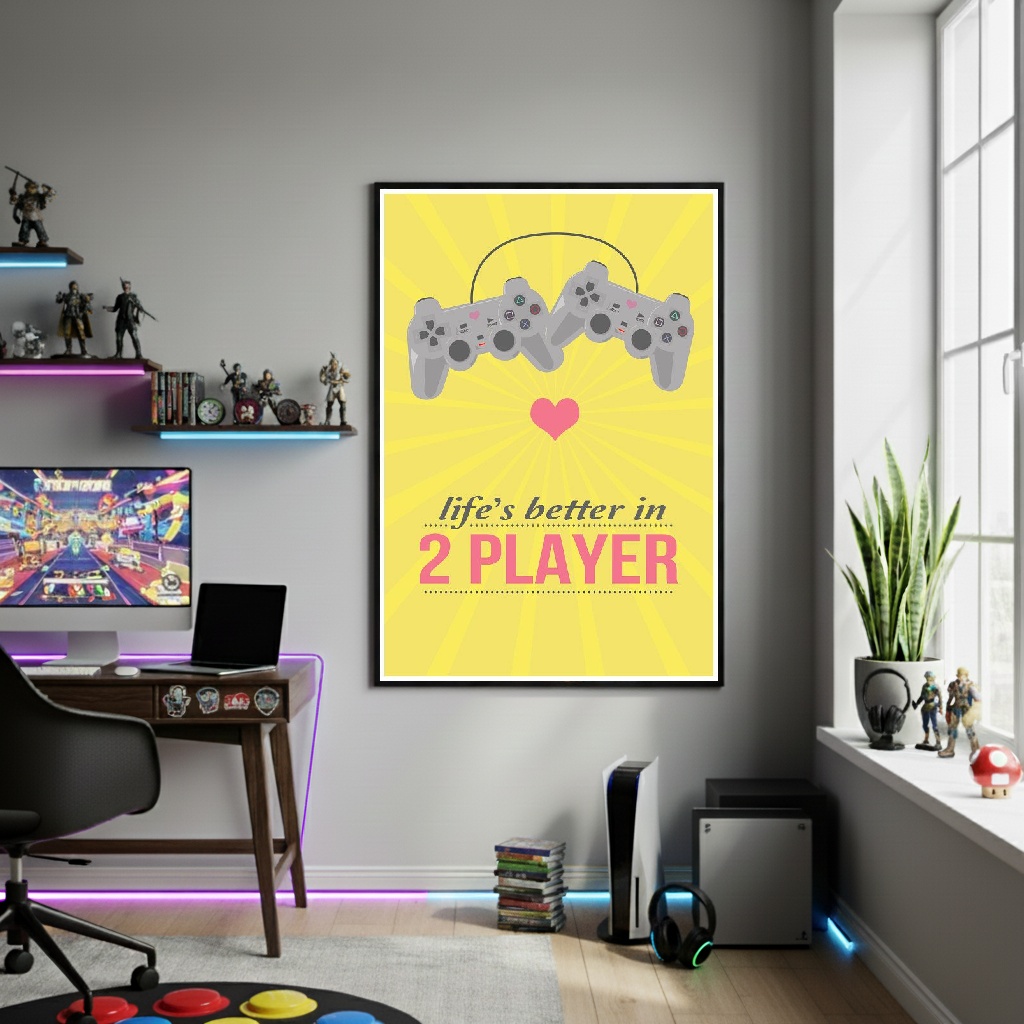 Quadro Decorativo A Vida É Melhor De Dois-70x50cm