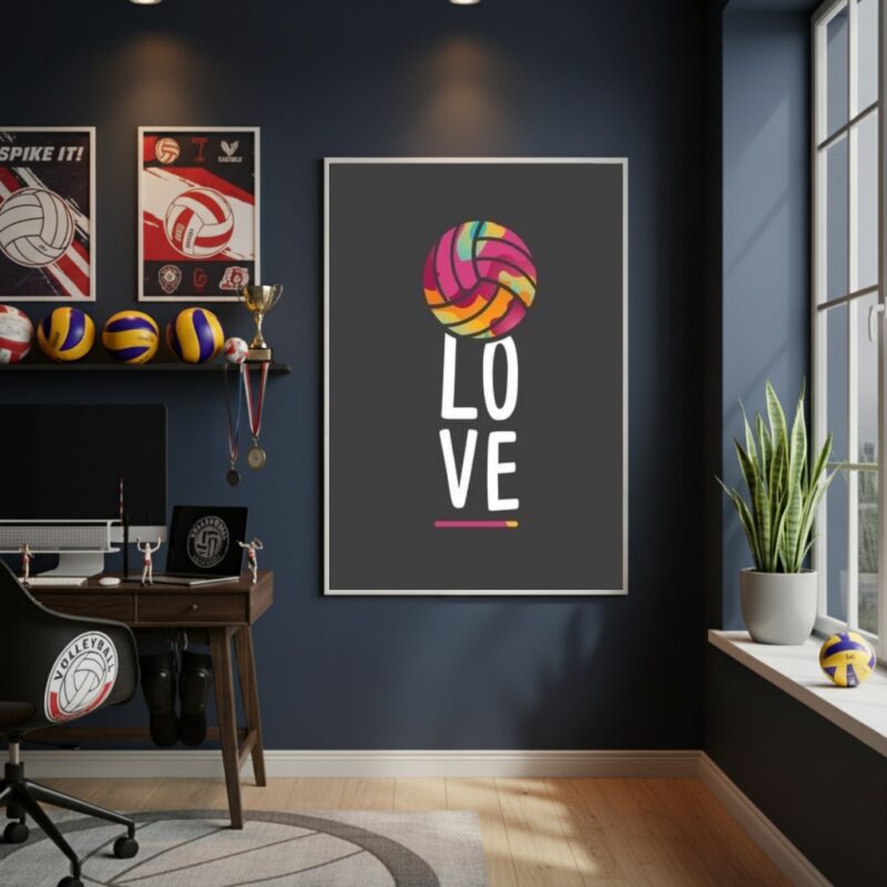 Quadro Decorativo Amor Por Vôlei-70x50cm