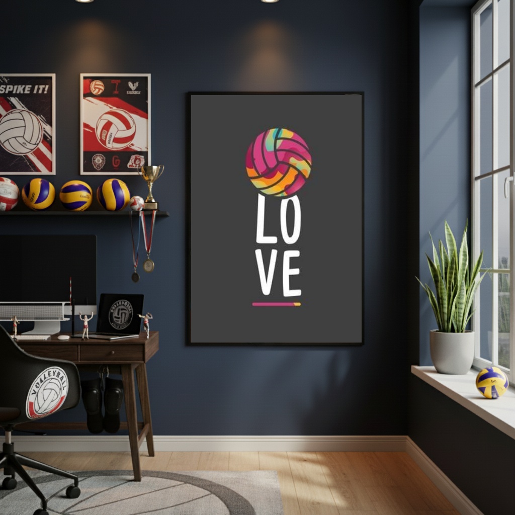 Quadro Decorativo Amor Por Vôlei-70x50cm
