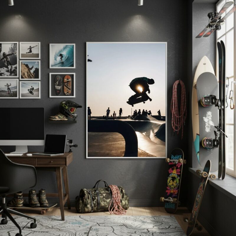 Quadro Decorativo Andando De Skate-70x50cm