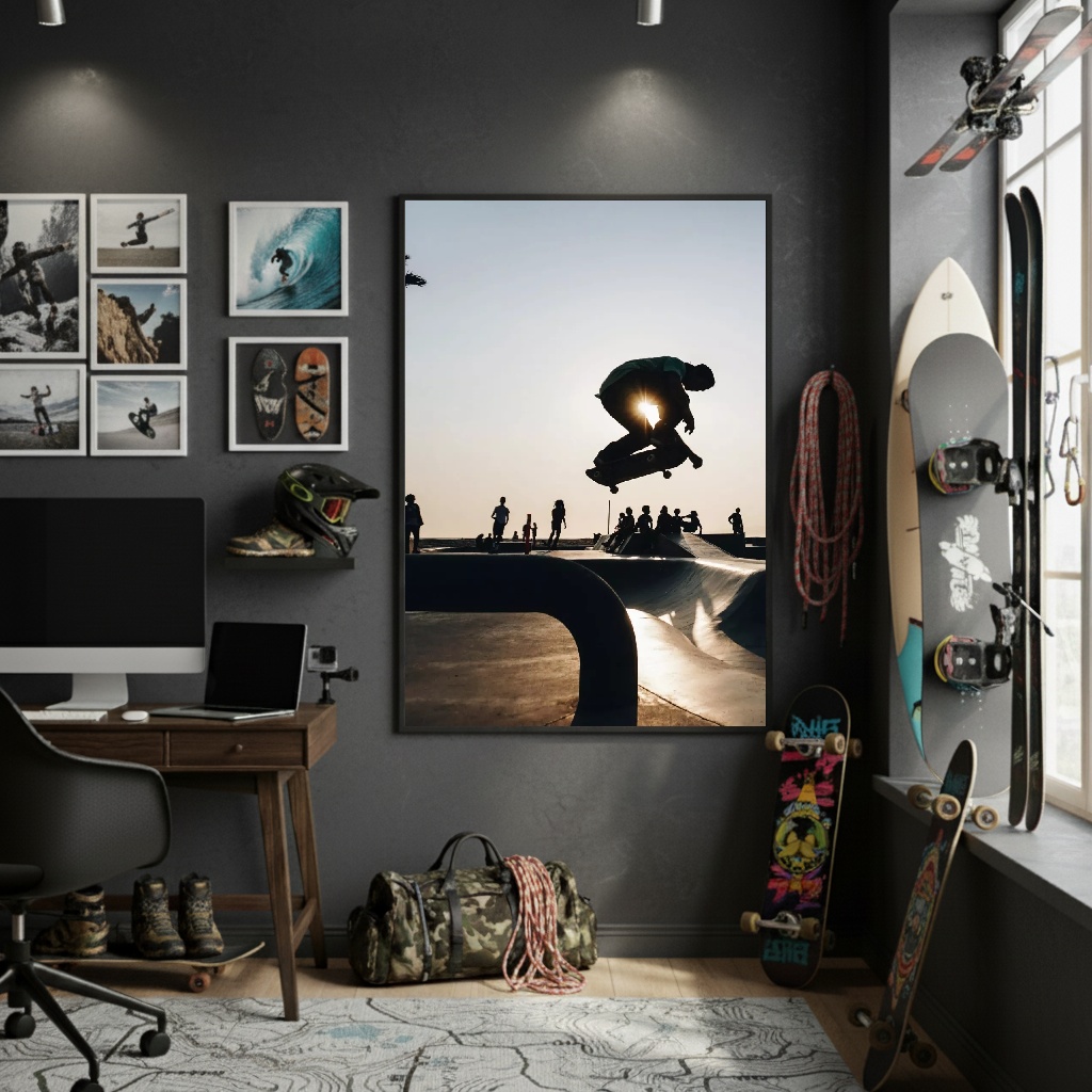 Quadro Decorativo Andando De Skate-70x50cm