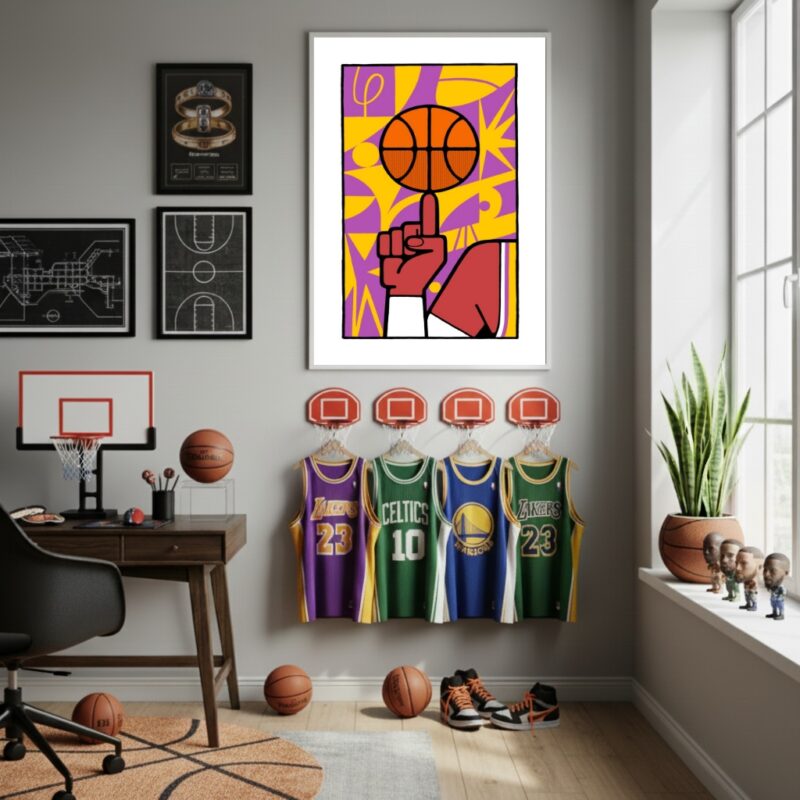 Quadro Decorativo Arte Basquete-70x50cm
