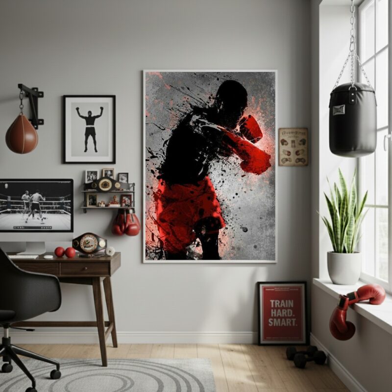 Quadro Decorativo Arte Boxeador-70x50cm