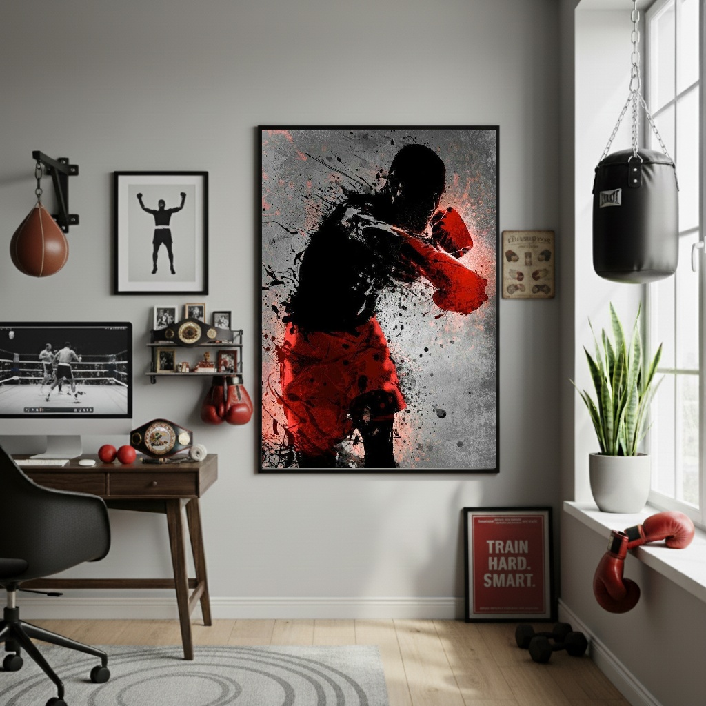 Quadro Decorativo Arte Boxeador-70x50cm
