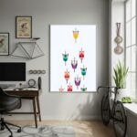 Quadro Decorativo Arte Competição Ciclismo-70x50cm