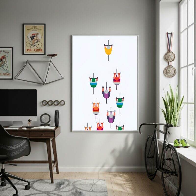 Quadro Decorativo Arte Competição Ciclismo-70x50cm