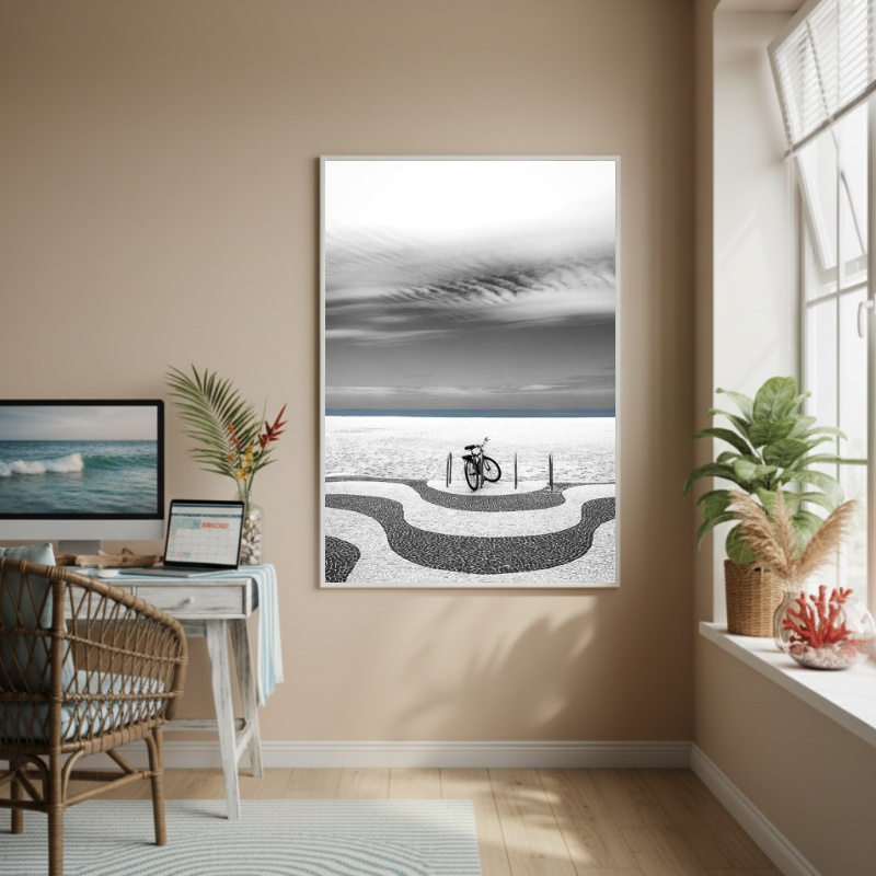 Quadro Decorativo Arte Conceitual De Praia - 70x50cm
