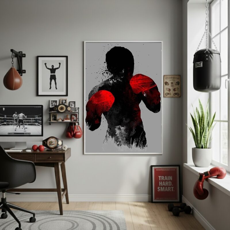 Quadro Decorativo Arte De Boxeador-70x50cm