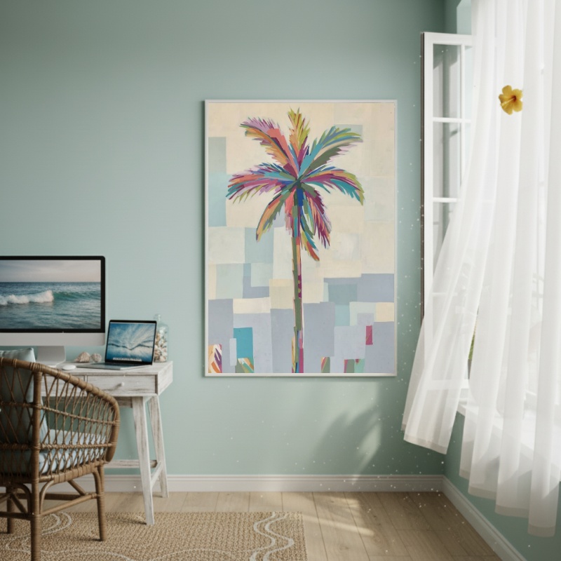 Quadro Decorativo Arte De Palmeira -70x50cm