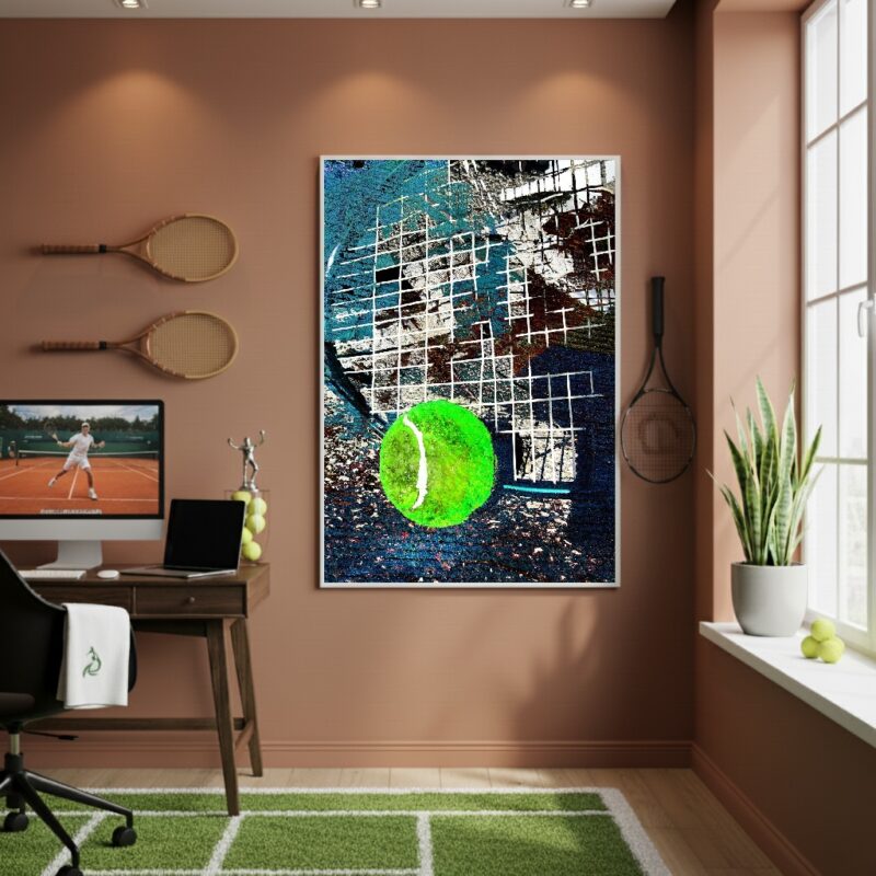 Quadro Decorativo Arte De Tênis-70x50cm