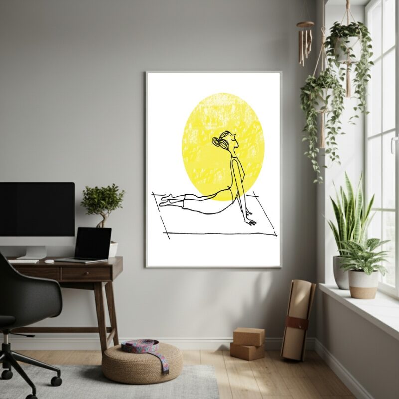 Quadro Decorativo Arte De Yoga-70x50cm