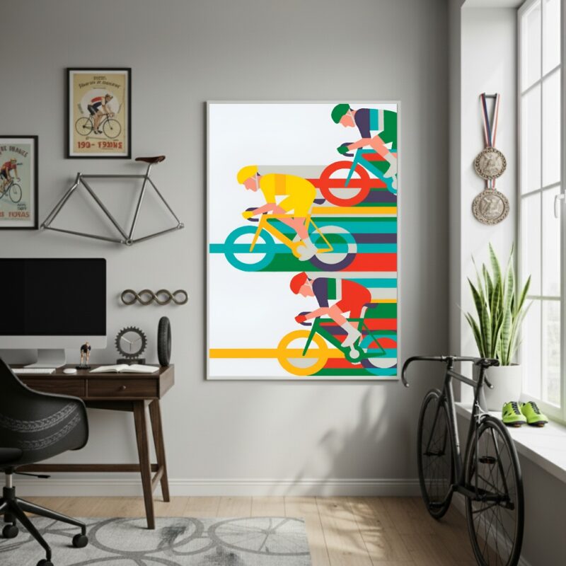 Quadro Decorativo Arte Inspirada Ciclismo-70x50cm