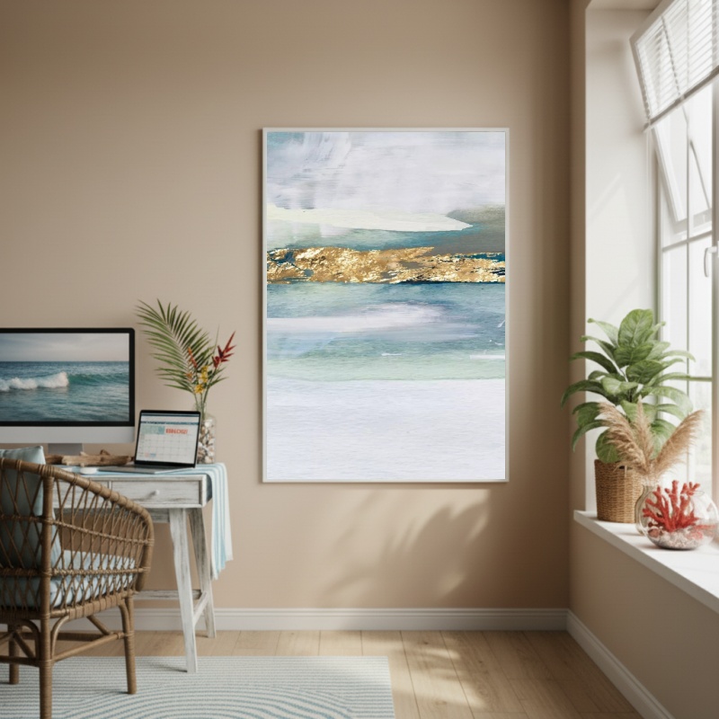 Quadro Decorativo Arte Inspirada De Praia-70x50cm