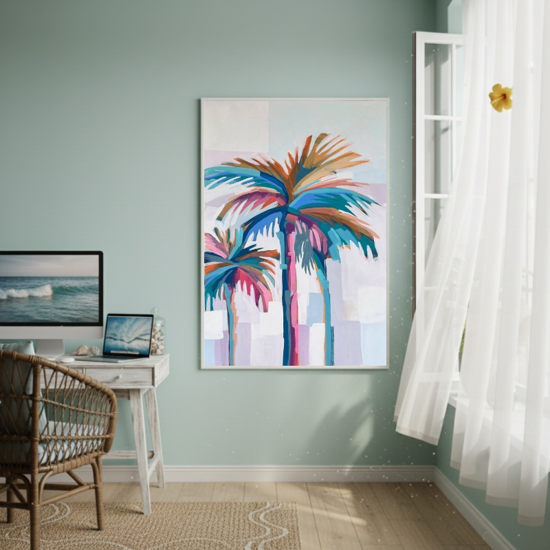 Quadro Decorativo Arte Inspirada Palmeiras -70x50cm