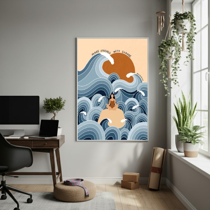 Quadro Decorativo Arte Inspiradora De Yoga-70x50cm