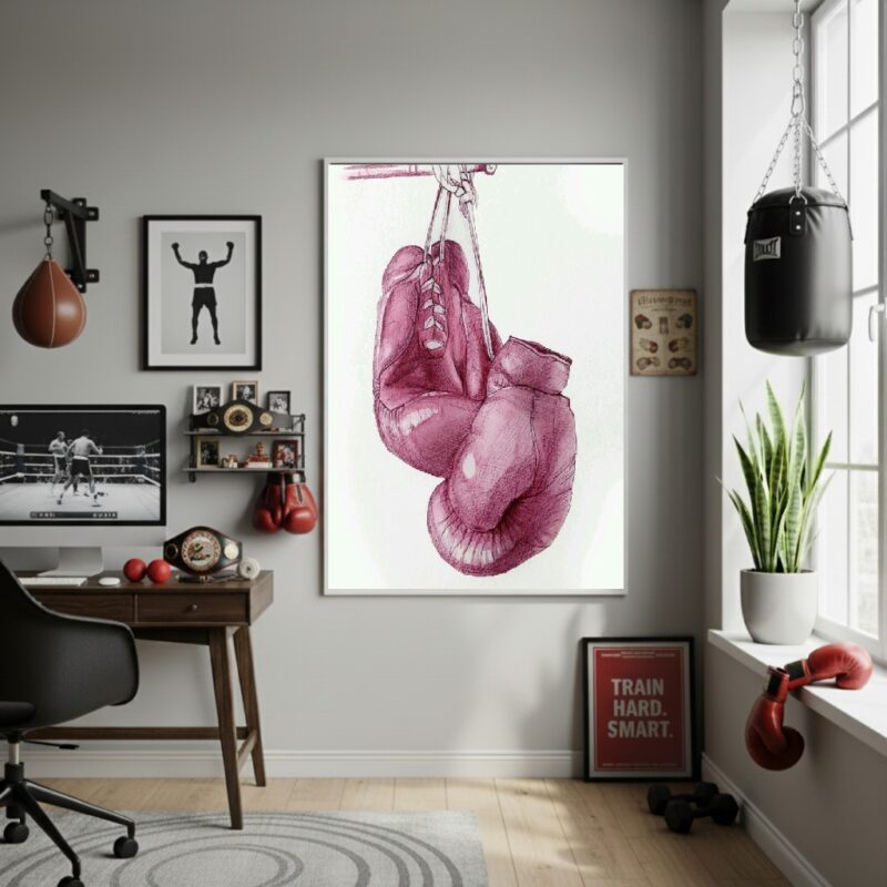 Quadro Decorativo Arte Luvas De Boxe-70x50cm
