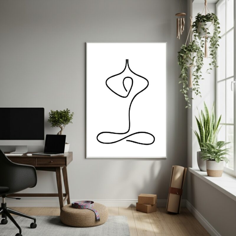 Quadro Decorativo Arte Minimalista Yoga-70x50cm