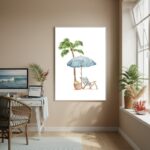 Quadro Decorativo Arte Um Dia De Praia-70x50cm