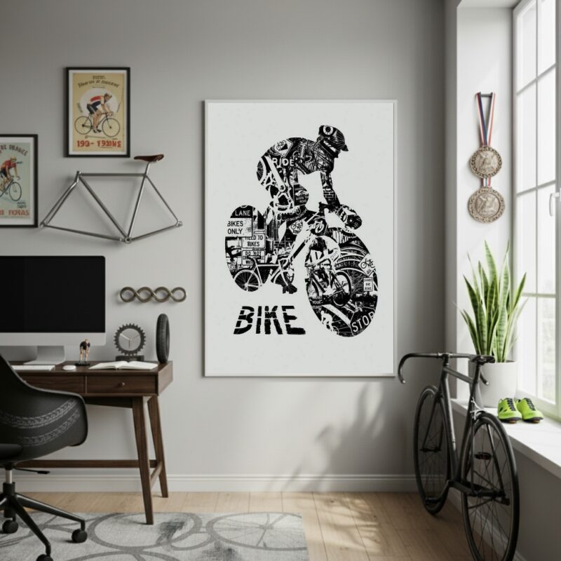 Quadro Decorativo Arte Urbana Bike-70x50cm